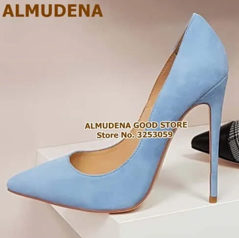 12cm High Heels Suede Pointed Toe Women Stiletto Heels