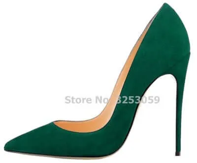 12cm High Heels Suede Pointed Toe Women Stiletto Heels