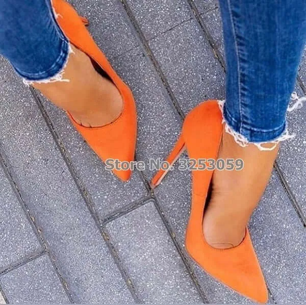 12cm High Heels Suede Pointed Toe Women Stiletto Heels