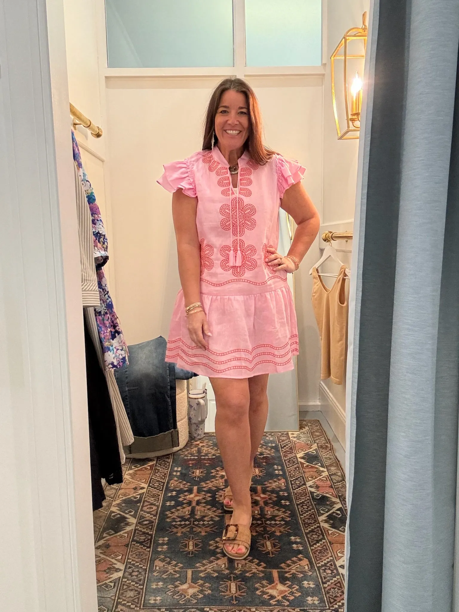 Aimee Embroidered Dress | Pink Frosting