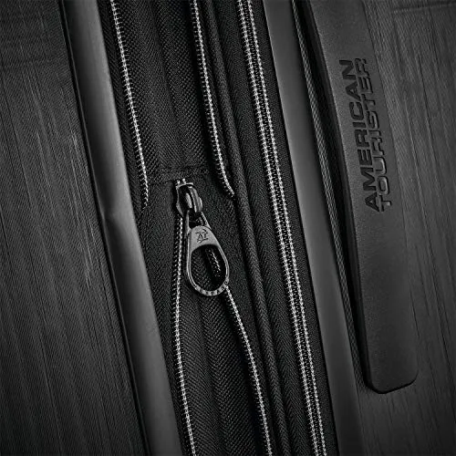 American Tourister Stratum XLT Expandable Hardside Luggage with Spinner Wheels, Jet Black, Checked-Large 28-Inch