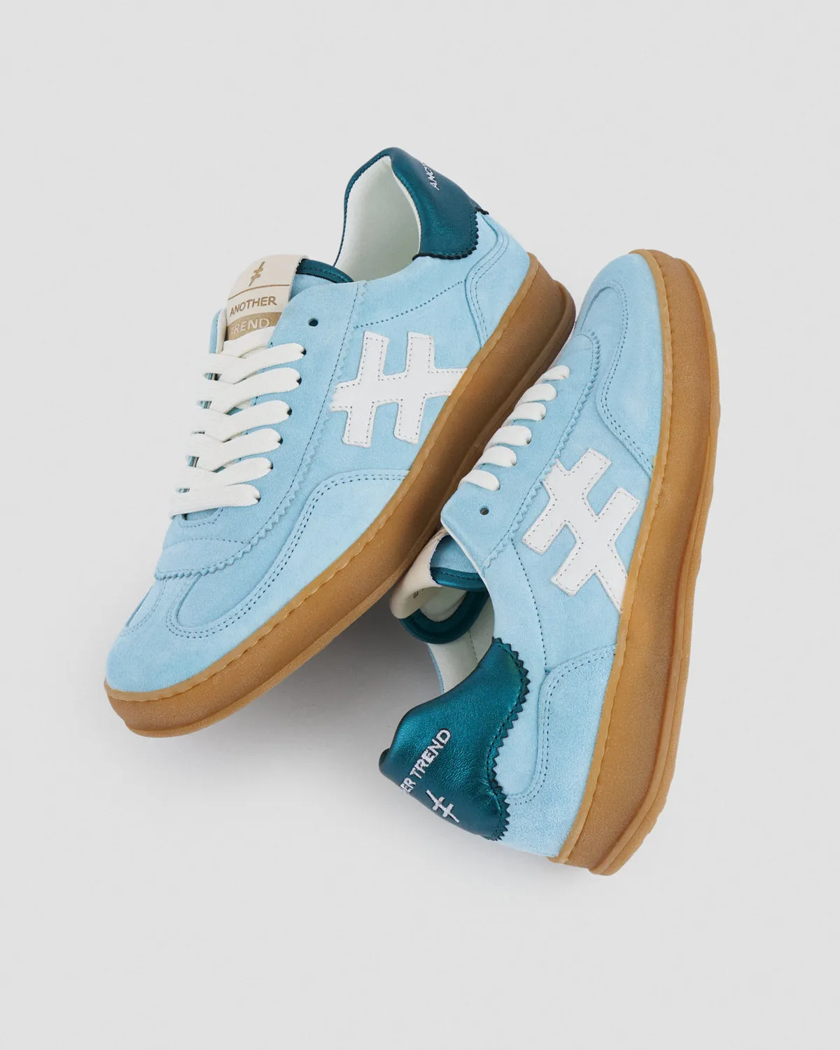 ANOTHER TREND - [A032M367 Light Blue] Blue Suede Trainer [Generous Fit]
