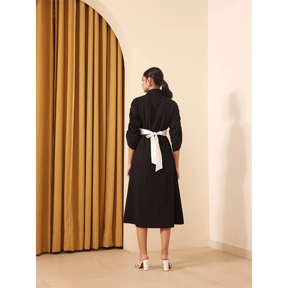 Ashico Monaco Colorblock Dress and Belt (Set of 2)