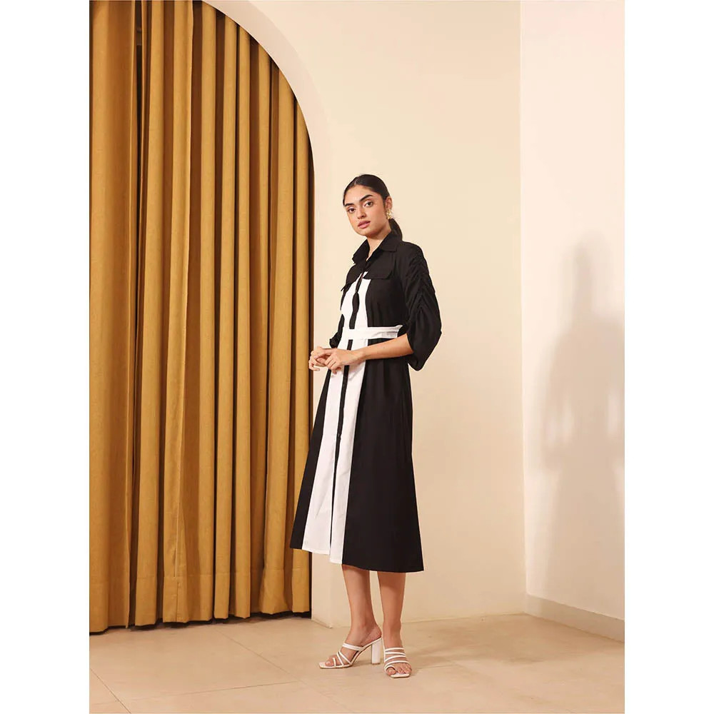 Ashico Monaco Colorblock Dress and Belt (Set of 2)