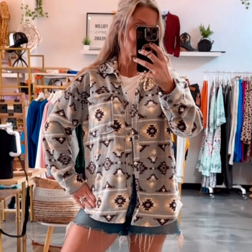 Aztec Fleece Shacket - SALE