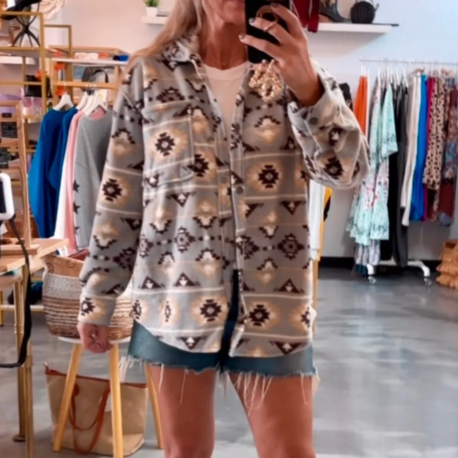 Aztec Fleece Shacket - SALE