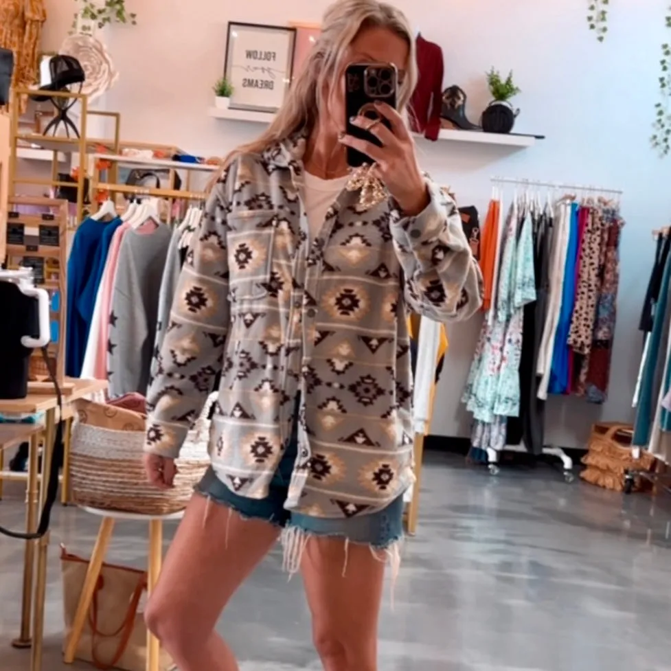 Aztec Fleece Shacket - SALE