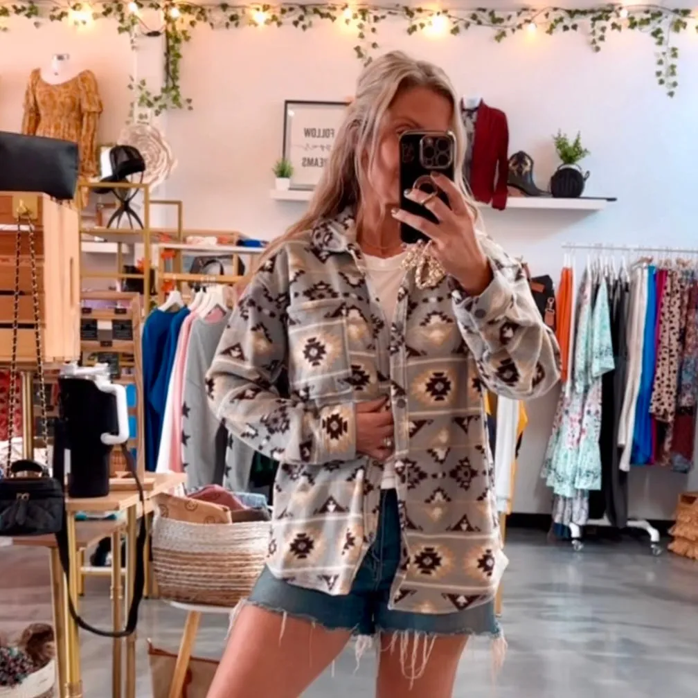 Aztec Fleece Shacket - SALE