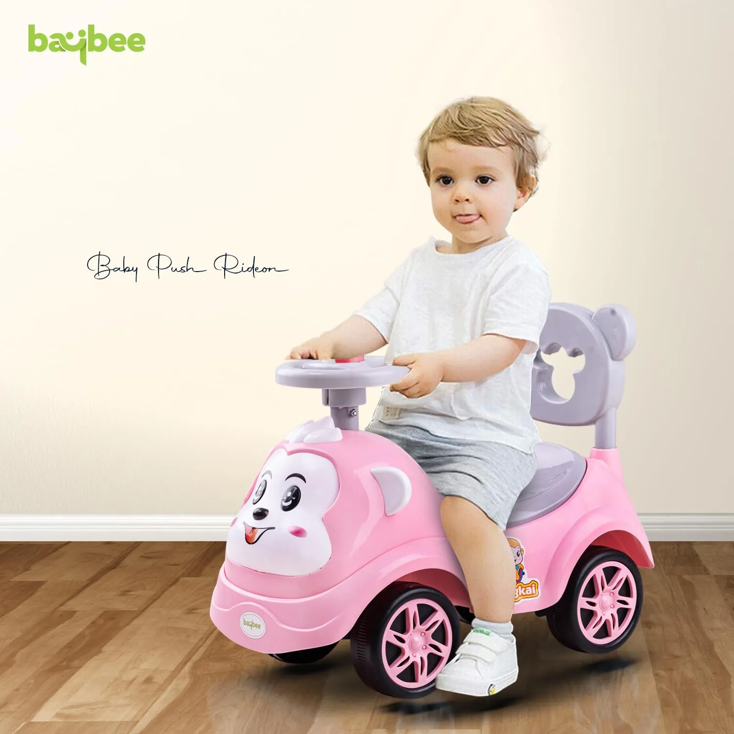 Baybee Monkey Baby /Kids Ride on Toys - Push Car for Children Suitable for Boys & Girls 1-3 Years (Pink)
