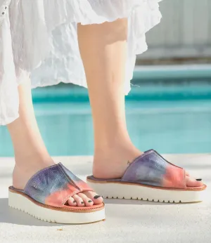 Bed Stu Women's FAIRLEE II Cotton Candy TD Leather Slide Sandal F395005-CTCNTD