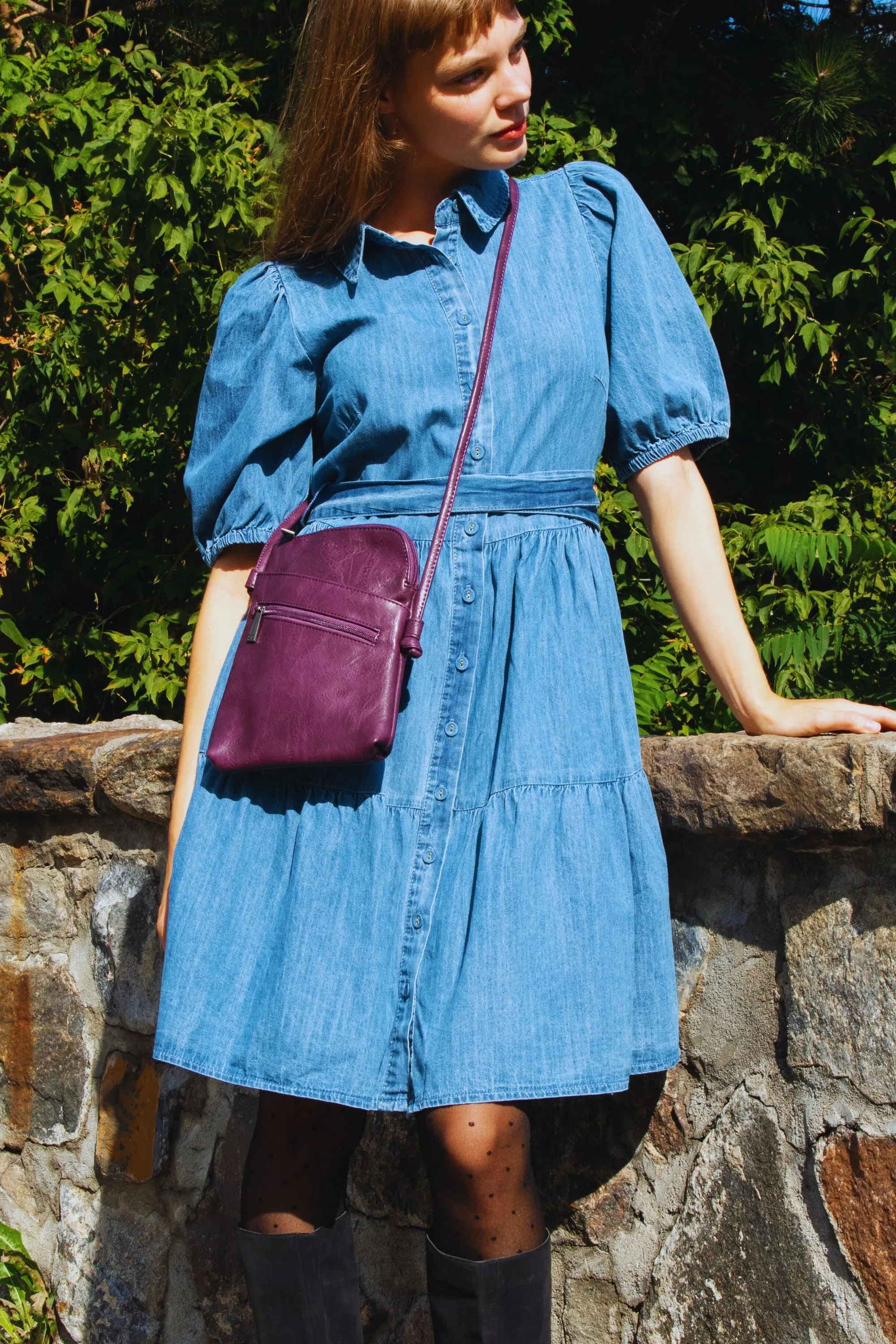 Bella Denim Shirt Dress Short Sleeve Button Down Tie Waist Pockets