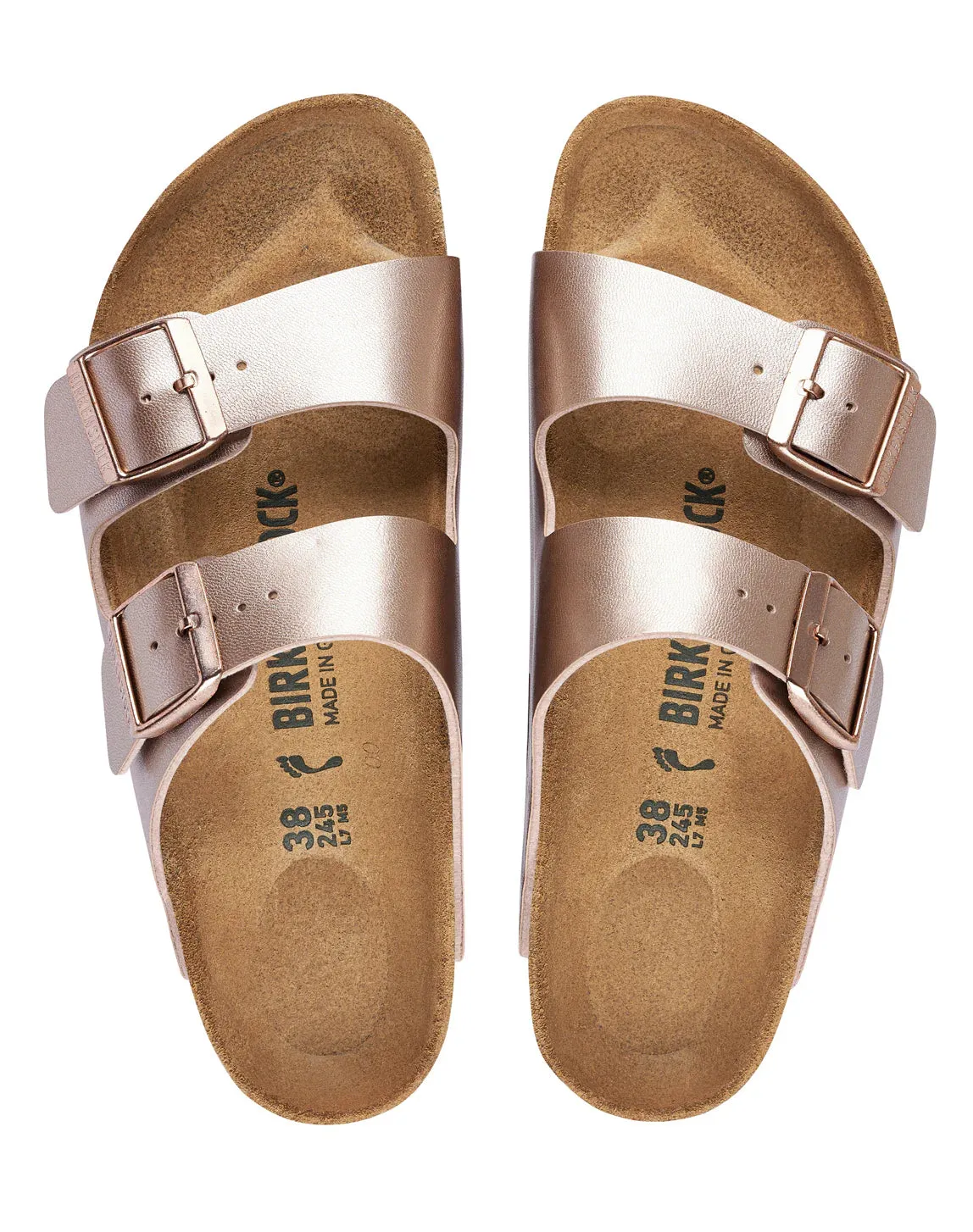 BIRKENSTOCK Arizona Copper Birko Flor Ladies Slides