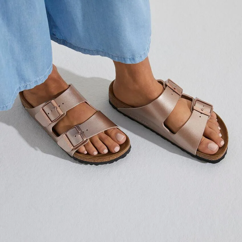 BIRKENSTOCK Arizona Copper Birko Flor Ladies Slides