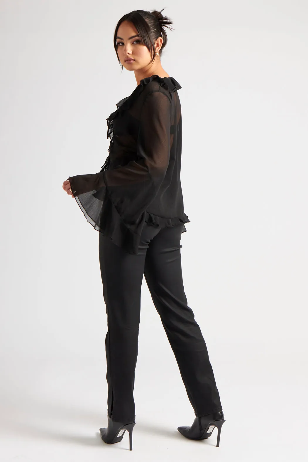 Black Coated Straight Leg Jean