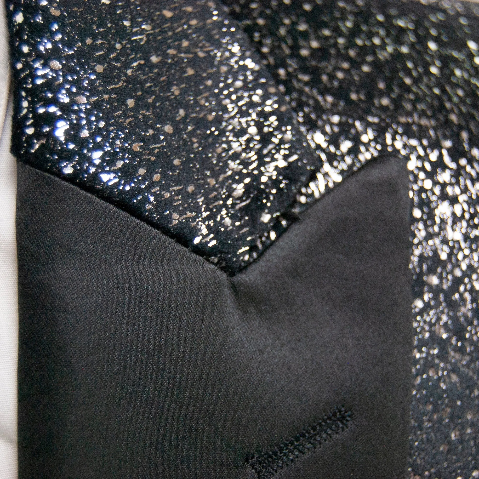Black Metallic Flake Tuxedo Jacket