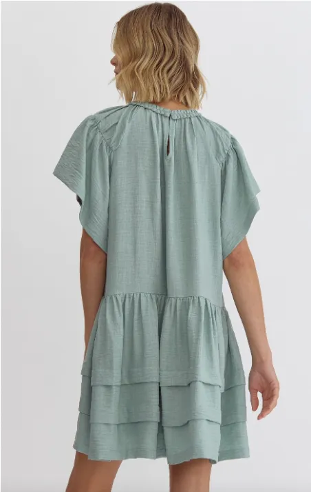Braided Collar Sage Dress
