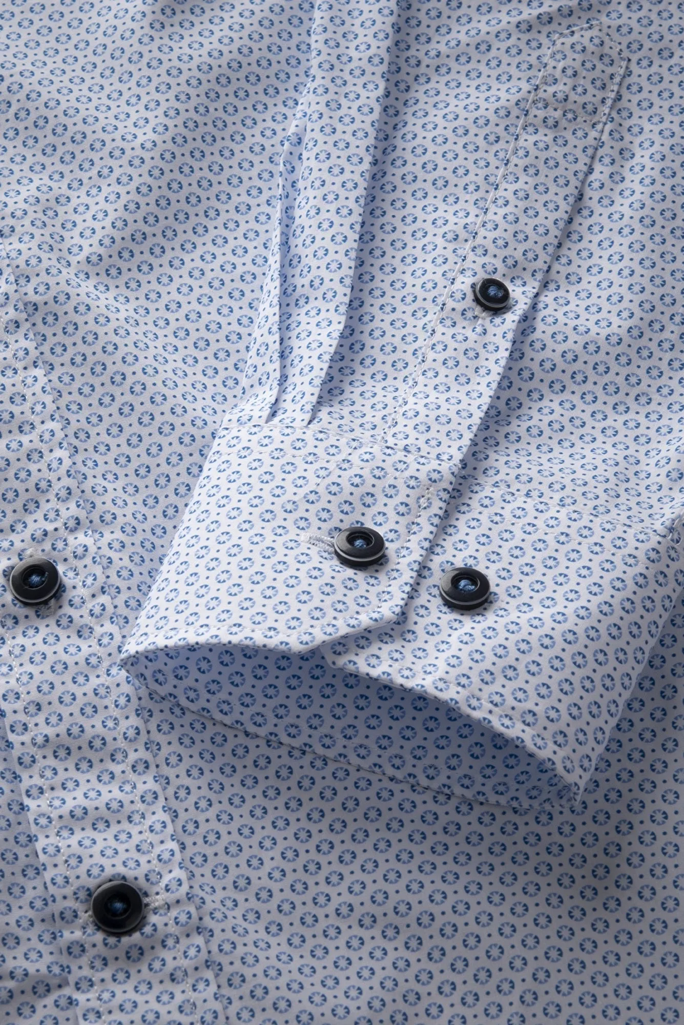 Bugatti Easy Care Long Sleeve Blue Shirt