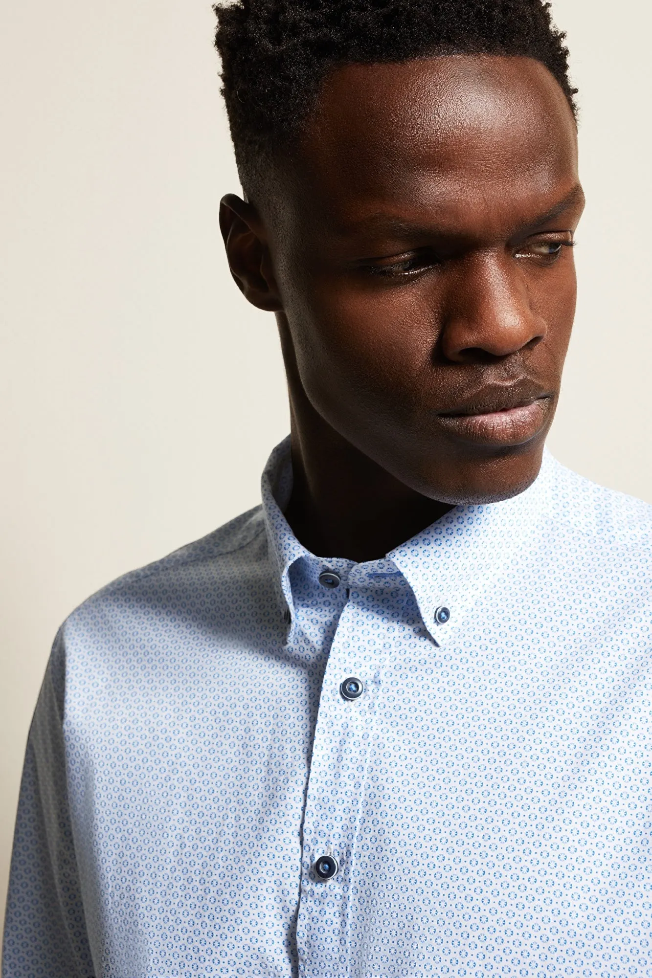 Bugatti Easy Care Long Sleeve Blue Shirt
