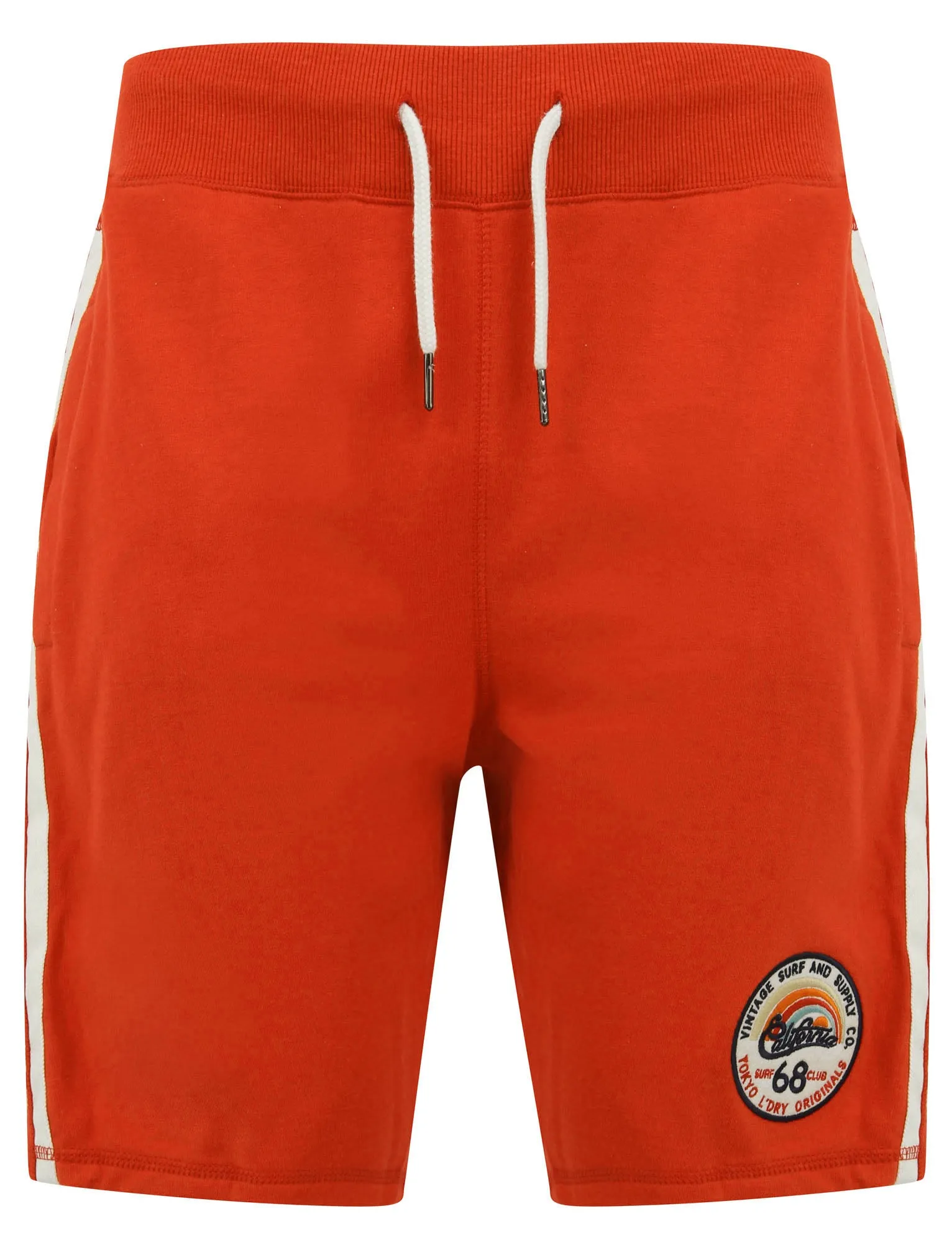 Cali Beach Applique Jogger Shorts in High Risk Red - Tokyo Laundry