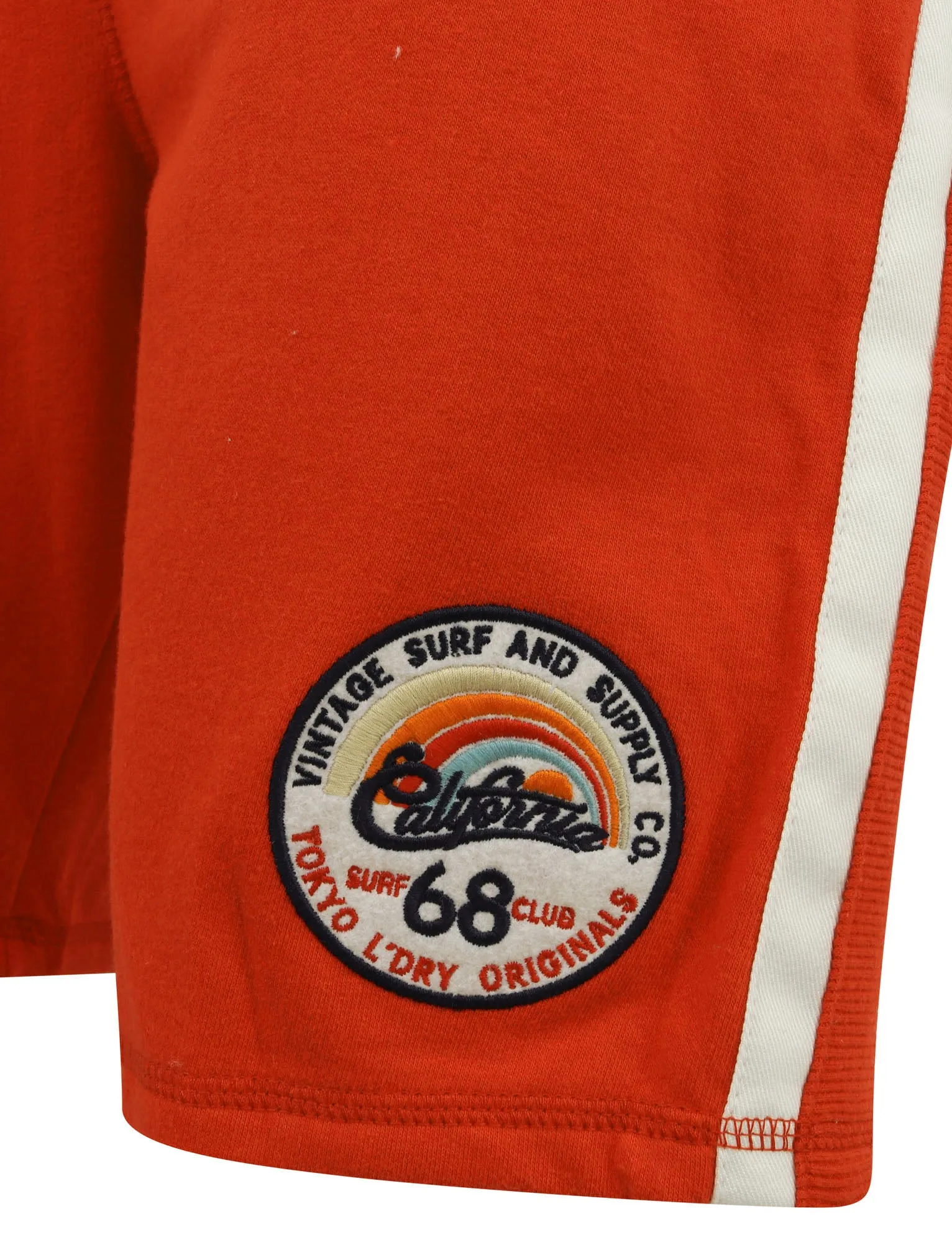 Cali Beach Applique Jogger Shorts in High Risk Red - Tokyo Laundry