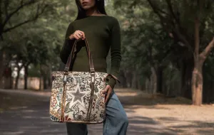 Canvas & Leather Women's Star Tote Bag