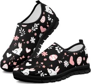Casual Walking Sneakers for Women Slip On Breathable Tennis Shoes Non-Slip Minimalist Barefoot Shoe for Outdoor Size 5.5-11.5 Black Sole
