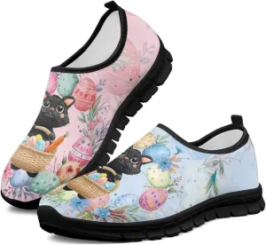 Casual Walking Sneakers for Women Slip On Breathable Tennis Shoes Non-Slip Minimalist Barefoot Shoe for Outdoor Size 5.5-11.5 Black Sole