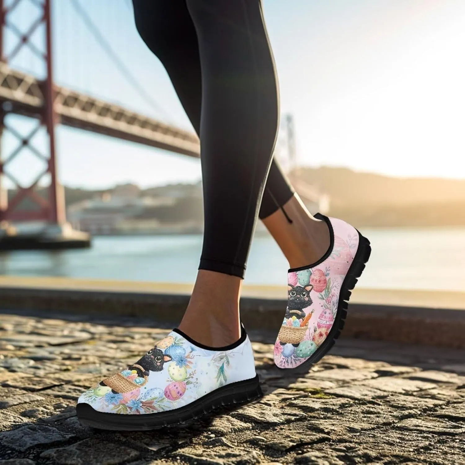 Casual Walking Sneakers for Women Slip On Breathable Tennis Shoes Non-Slip Minimalist Barefoot Shoe for Outdoor Size 5.5-11.5 Black Sole