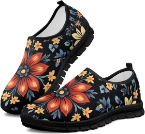 Casual Walking Sneakers for Women Slip On Breathable Tennis Shoes Non-Slip Minimalist Barefoot Shoe for Outdoor Size 5.5-11.5 Black Sole