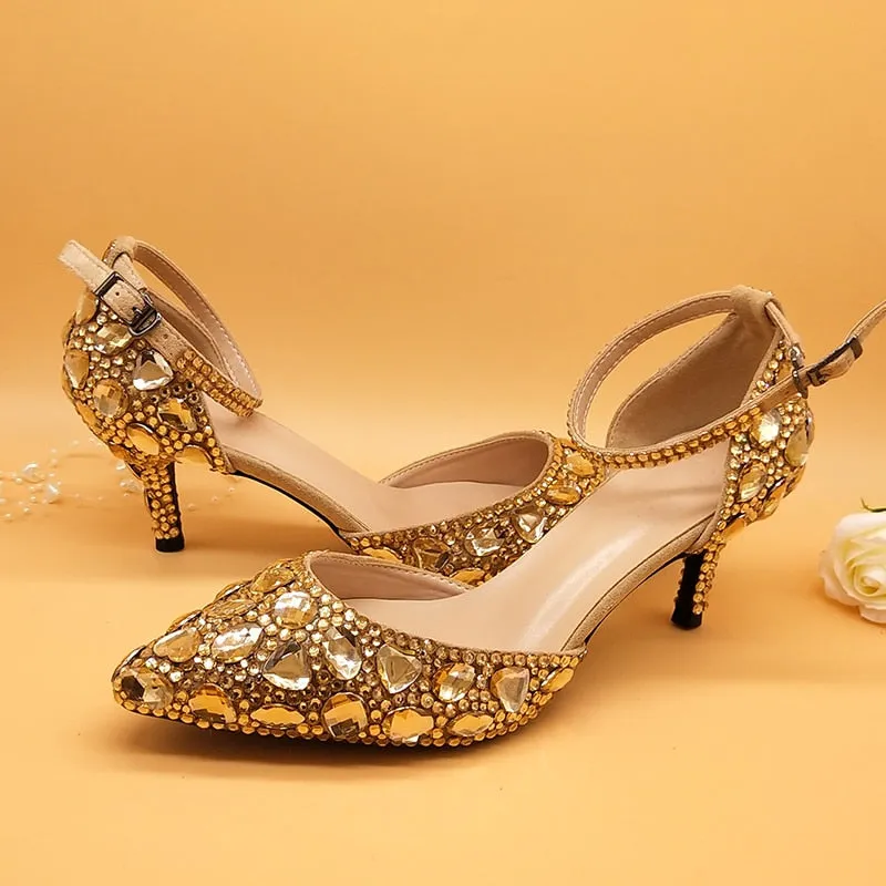 Champagne Golden crystal  shoes