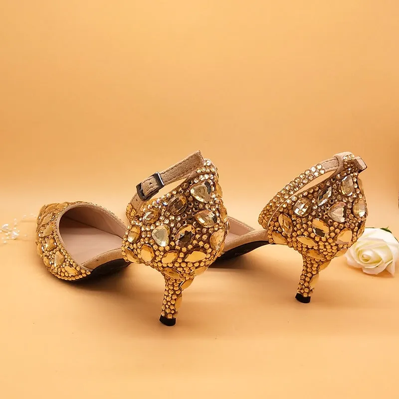 Champagne Golden crystal  shoes