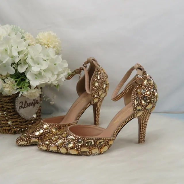 Champagne Golden crystal  shoes