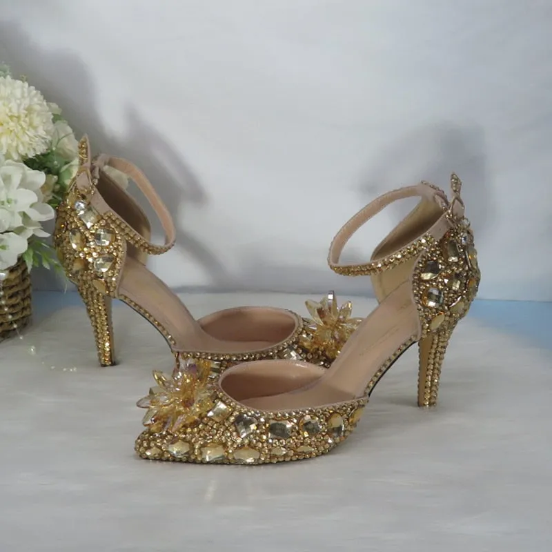 Champagne Golden crystal  shoes