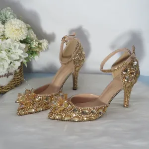 Champagne Golden crystal  shoes