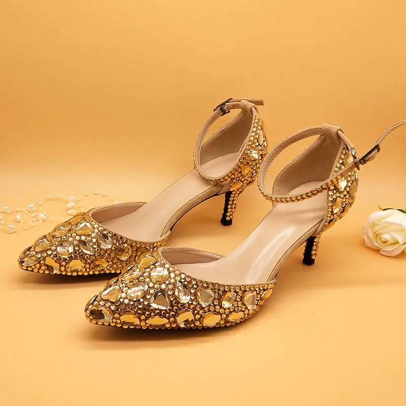 Champagne Golden crystal  shoes