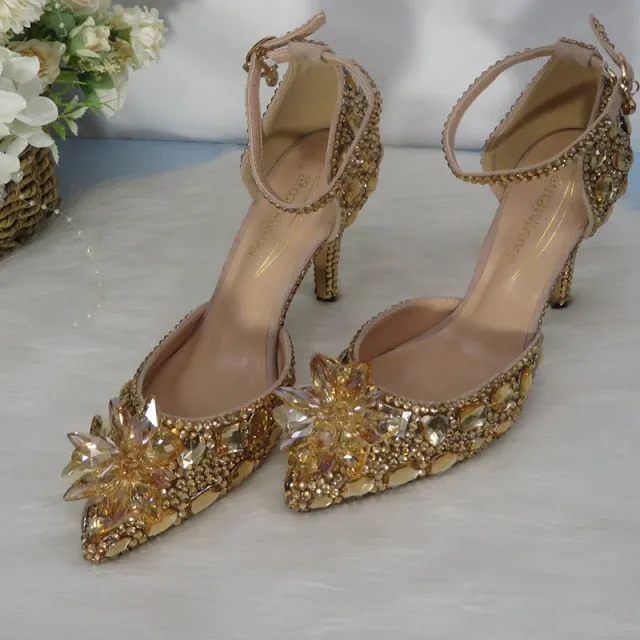 Champagne Golden crystal  shoes
