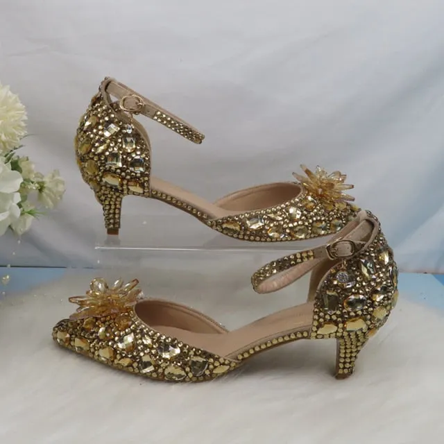 Champagne Golden crystal  shoes