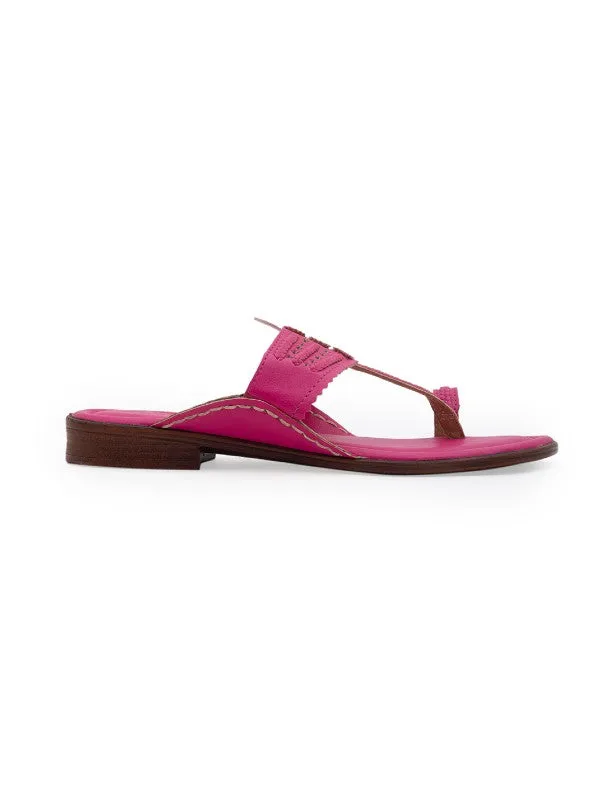 Classic Kolhas - Fuschia Handcrafted Traditional Kolhapuri Flats