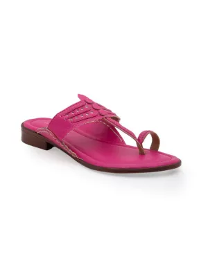 Classic Kolhas - Fuschia Handcrafted Traditional Kolhapuri Flats