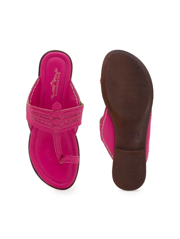 Classic Kolhas - Fuschia Handcrafted Traditional Kolhapuri Flats