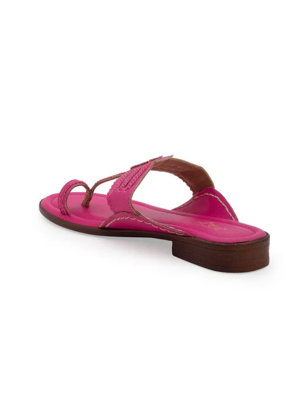 Classic Kolhas - Fuschia Handcrafted Traditional Kolhapuri Flats