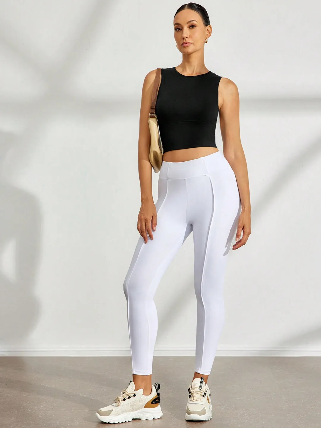 CoreFlex Open Back Crop Top – Black