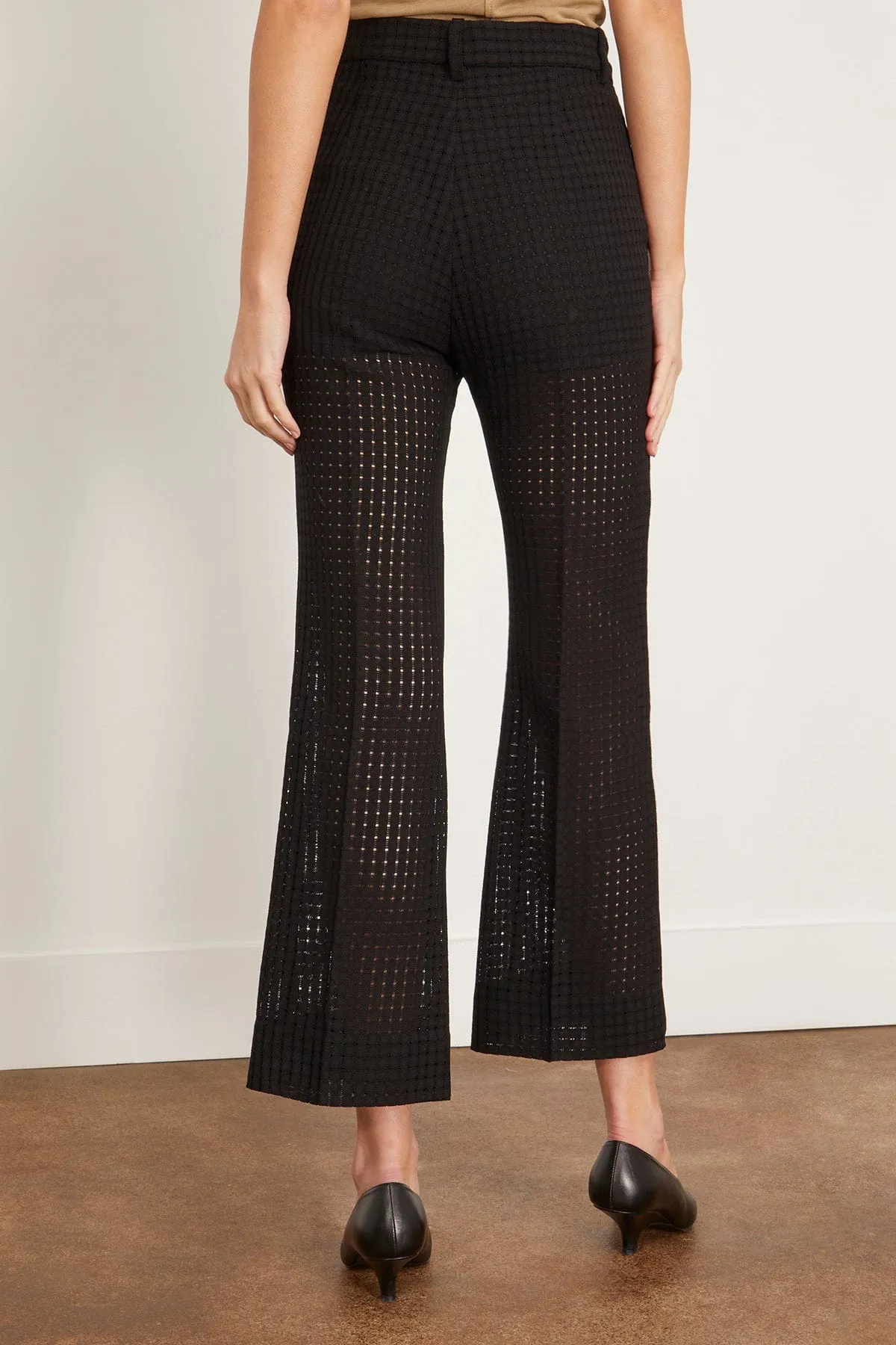 Credo Check Cropped Trouser in Black
