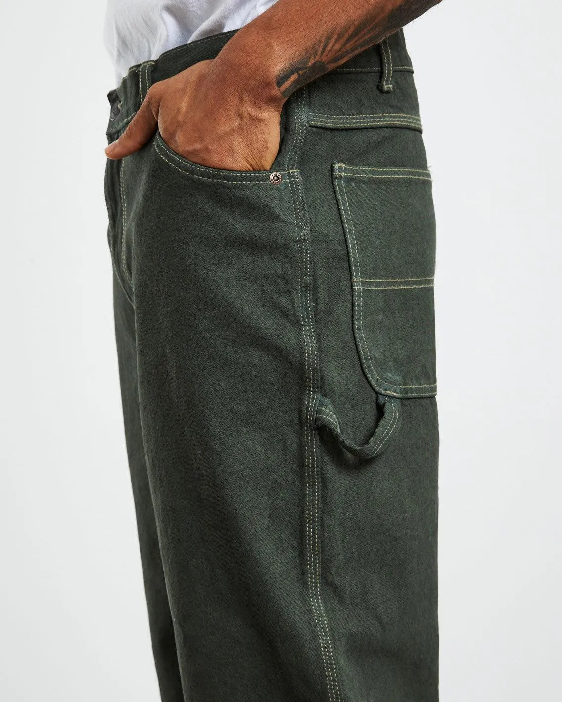 Dickies - Relaxed Fit Carpenter Duck Jean - Rinsed Moss