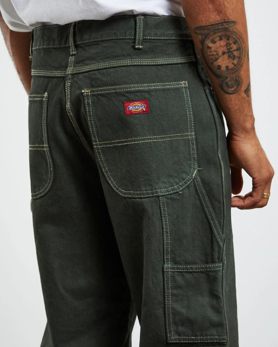 Dickies - Relaxed Fit Carpenter Duck Jean - Rinsed Moss