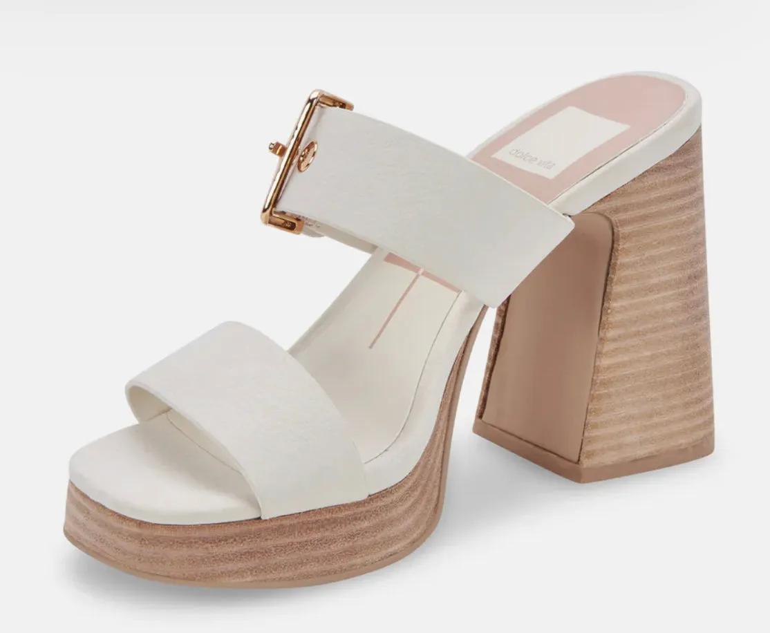 DOLCE VITA LANDRY HEELS - IVORY NUBUCK