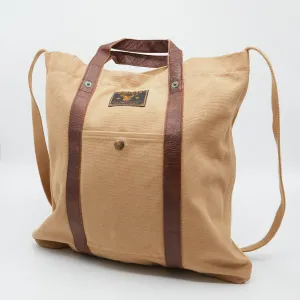 Double RL Leather-Trim Canvas Tote Bag