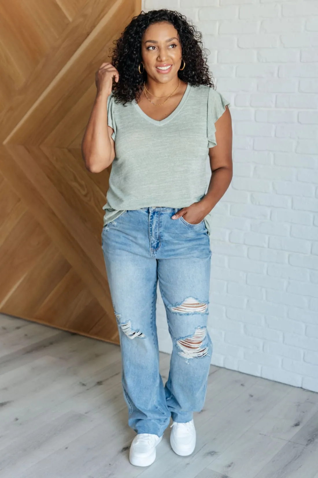 Effortless Flutter Sleeve Top