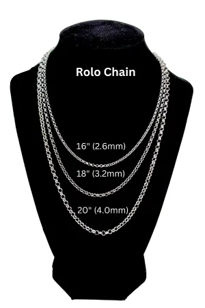 Elegant 925 Pure Sterling Rolo Silver Chain Jewelry (Design 20)