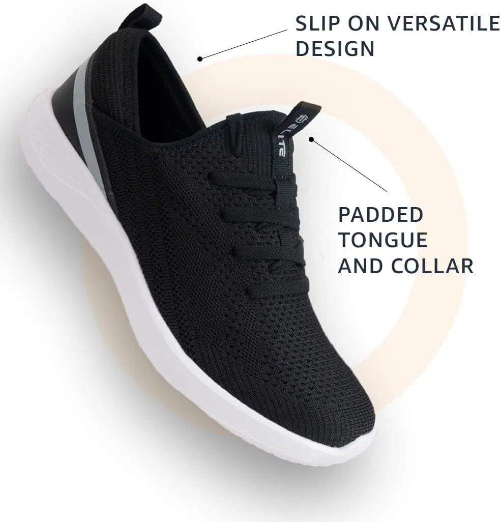 ELITE Womens Shoes | Black, Grey, or White Sneakers for Women | Fits Comfortably | Great for Standing, Walking, The Gym, and Exercising | Lightweight and Breathable